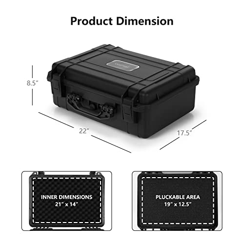 COSTWAY Waterproof Hard Case, 22-Inch Multi-Purpose Small Camera Dry Box with DIY Customizable Foam Insert, IP66 Rated Dustproof Shockproof, Portable Protective Case for Electronics, Drones, Black | DIY Customizable Foam Insert, IP66 Rated Dustproof Shock