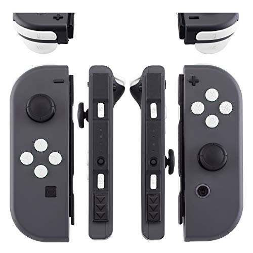 eXtremeRate DIY Full Set Buttons for Nintendo Switch & Switch OLED, Custom Replacement Buttons for JoyCon, ABXY Direction Keys SR SL L R ZR ZL + - Home Capture Trigger Buttons Springs - White - color: White