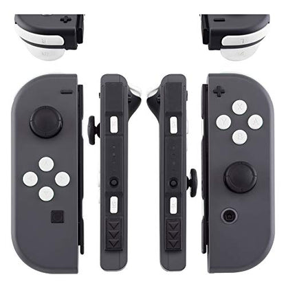 eXtremeRate DIY Full Set Buttons for Nintendo Switch & Switch OLED, Custom Replacement Buttons for JoyCon, ABXY Direction Keys SR SL L R ZR ZL + - Home Capture Trigger Buttons Springs - White - color: White