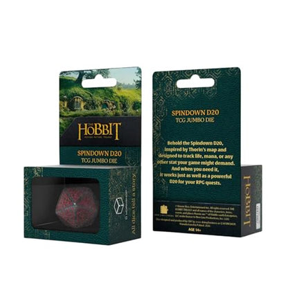 The Hobbit Jumbo Spindown D20 Lunaris Die by Q-Workshop | Large Middle-Earth Inspired Life Counter, Premium Engraved Map Design | Easy-Read Numbers | Durable Gaming Dice for TCGs, RPGs & Tabletop Play | Large Middle-Earth Inspired Life Counter, Premium En