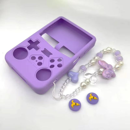 Silicone Case for R36S Handheld Game Console Protective Case with Lanyard Button Cover Accessory for Gift (Purple) - color: purple