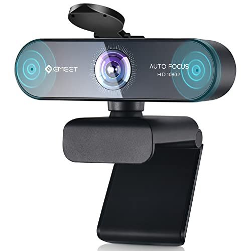 EMEET NOVA 1080P Webcam with Microphone, Auto Focus, 96°View Web Camera | Dual Mics for Laptop/Desktop, Plug & Play USB Streaming Computer Camera for Conference/Calling/Teaching/Gaming - style: NOVA 1080P w/ 2 Noise Cancel Mics