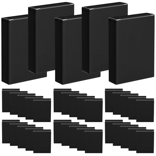 Jexine 50 Pieces Playing Card Box Deck Boxes Empty Playing Case Card Holder Bulk Organize Storage Board Game Box Fits Baseball Trading (Black) - color: Black