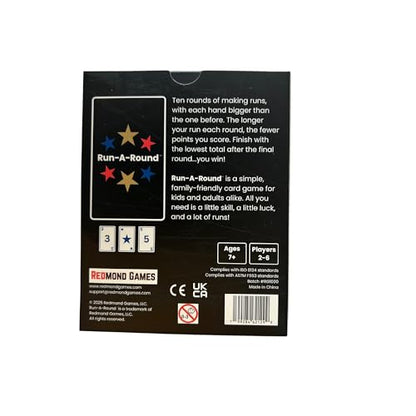 Run-A-Round Card Game, Family Card Game for Kids & Adults, 10 Fun Rounds - Add One Card Each Round, No Player Elimination, Ages 7+, 2-6 Players, 30+ Minutes