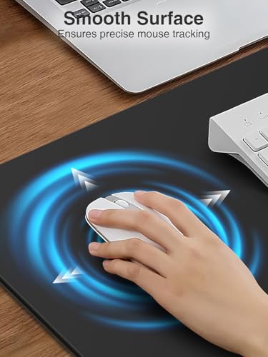 Wireless Charging Mouse Pad, 31.5"x15.8" Large Desk Mat, Smooth Glide | Waterproof Mousepad, Stitched Edge, Non-Slip Rubber Base, Desk Pad Computer Keyboard Mat, No Adapter - color: Black-31.5"x15.8"-Right