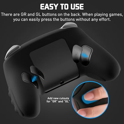 RHOTALL Silicone Cover Skin for Nintendo Switch 2 Pro Controller, Ergonomic Soft Anti-Slip Controller Grip Protector, Comfortable Case Design - Black - color: black