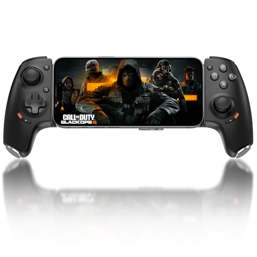 Joso USB C Mobile Gaming Controller, Plug & Play with Hall Effect Joystick/Triggers, 2 Back Buttons/3.5mm Audio Jack, for Cloud/PS/Xbox/PC Remote Play, Universal Phone Gamepad - color: Black