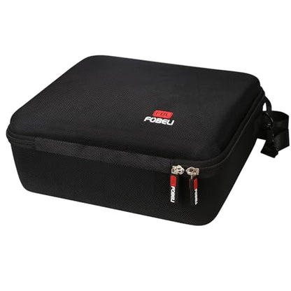 FBLFOBELI Carrying Case for HAPPRUN/HOMPOW/WiMiUS/GooDee Mini Projector | Hard EVA Shell with Handle, Detachable Shoulder Strap, 10.8x10x4.1 Inches, Fits Most Major Mini Projectors, Zipper Pocket