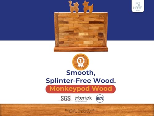 BSIRI Wooden Brick Wall Balancing Game | With Characters, Classic Brick Board Games - style: The Wall Game