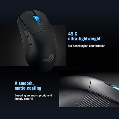 ASUS ROG Harpe Ace Mini Wireless Esports Gaming Mouse – Small Compact Design, Right-Handed, 49g Lightweight, Tri-Mode Connectivity, 36K DPI, up to 105Hr Battery, Pro-Approved, PC/Mac Support - Black - color: Black, style: Harpe Ace Mini