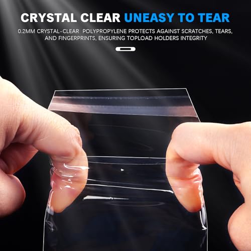 500ct Toploader Sleeves- Resealable Clear Protector for Top Loader Holder | Clear Sleeves Fit 35PT-75PT Toploaders, Protect Top Loader Holders from Scratches and Dust, Ideal for Storage and Shipping - size: Toploader Sleeves 500
