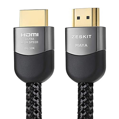 Zeskit Certified 2.1 8K HDMI Cable 48Gbps 4K120Hz Compatible with Soundbar eARC HDR10 VRR Dolby Vision Atmos HDCP 2.2 & 2.3 Gaming PS5 Xbox Series X Apple TV Roku Monitor (Ultra High Speed Maya 6ft) - size: 6.5 ft