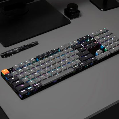 Keychron K5 QMK Custom Mechanical Keyboard, Ultra-Slim Full Size 104 Keys Wireless Gaming Keyboard, Low-Profile Banana Switch with RGB Backlits for Mac Windows, Version 2