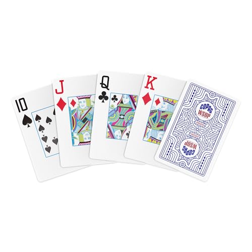 Copag WSOP 2025 Retro Design 100% Plastic Playing Cards - Narrow Size (Bridge) Jumbo Index Blue/Red Double Deck Set