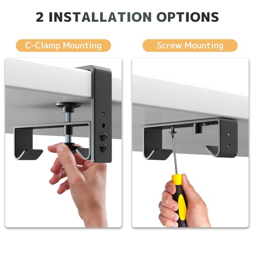 No Drill Under Desk Cable Management Tray - 36" Clamp/Screw Desk Cord Management, Premium Fabric Cable Racyway for Office & Home
