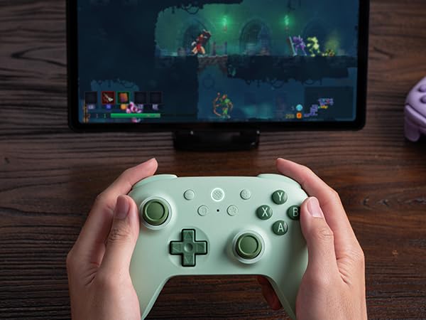 8Bitdo Ultimate 2C Wireless Controller for Windows PC & Android (Green) | 1000Hz Polling Rate, Hall Effect Joysticks & Hall Triggers, Remappable L4/R4 Bumpers - color: Green