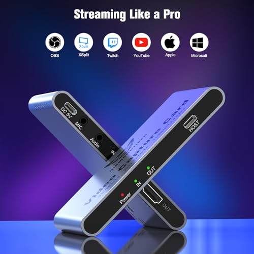 4K60Hz 1080P240Hz Video Capture Card VRR Passthrough PS5 PC | Lag-free HDR audio video recorder device with USB 3.2 fast charging and 3.5mm ports for Xbox - size: 4K 60Hz Silver