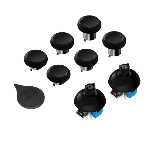 GuliKit 720° Adjustable Tension TMR Magnetic Joystick Replacement Kit, for PS4 DualShock Controller, Anti-drift Stick Repair Module with 3 Pairs Thumbstick Caps, Soldering Required - color: NS55-PS4-Blue