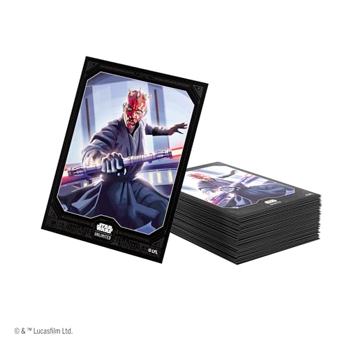 Star Wars Unlimited Darth Maul Art Sleeves | Gamegenic Officially Licensed Pack of 60 Art Sleeves & 2 Clear Sleeves, Optimized Size for Star Wars Unlimited TCGs and LCGs