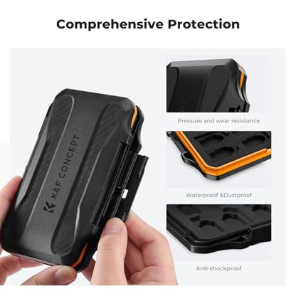K&F CONCEPT 36 Slots Memory Card Case with 4-in-1 Card Reader | Anti-Shock Card Carrying Storage Case for 24 Micro SD/TF/, 12 SD/SDXC/SDHC Cards - size: For 24 Micro SD(TF)+12 SD+Card Reader