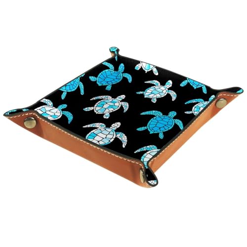 Dice Trays Turtles Holder Storage Box for Dice Games Like RPG DND, Leather Dice Holder Portable Folding Rolling Dice Tray, 16x16cm - color: Multi 10
