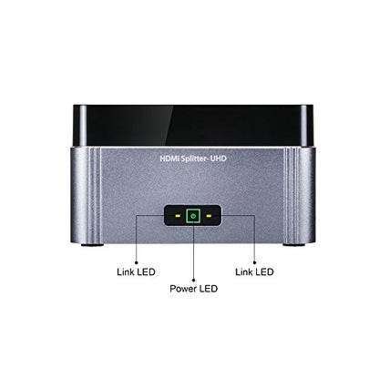 SIIG Premium 1x2 HDMI Splitter 4K 60HZ HDR with EDID - 18Gbps - HDMI 2.0 - HDCP 2.2 - Aluminum Housing - 3D, 4:4:4, UHD 2 port, 1 in and 2 out | Send one 4K60 HDMI source to two displays; EDID, HDR and 18Gbps bandwidth help maintain stable video compatibi