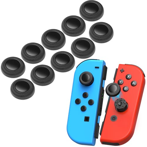 10PCS Joystick Cap Replacement for Nintendo Switch OLED/Lite, Soft Silicone Thumb Grip Covers with Anti-Slip Texture for Joy-Con Analog Sticks, Controller Repair Accessories