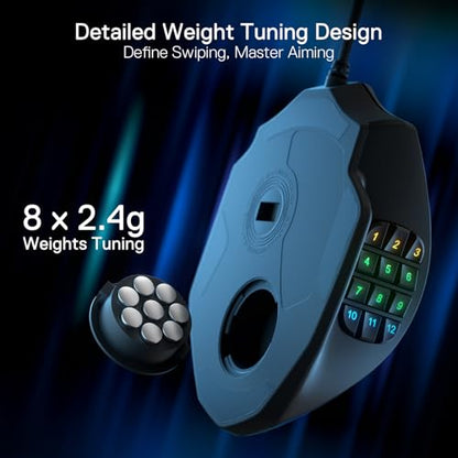 Redragon M908 Wired MMO RGB Gaming Mouse 12400 DPI Remapping Keys | Stable Lag-Free Connection, Redefine Keybinding Macro, Vibing Backlight, Ergonomic Grip Body Comfort - color: Black, style: Wired M908
