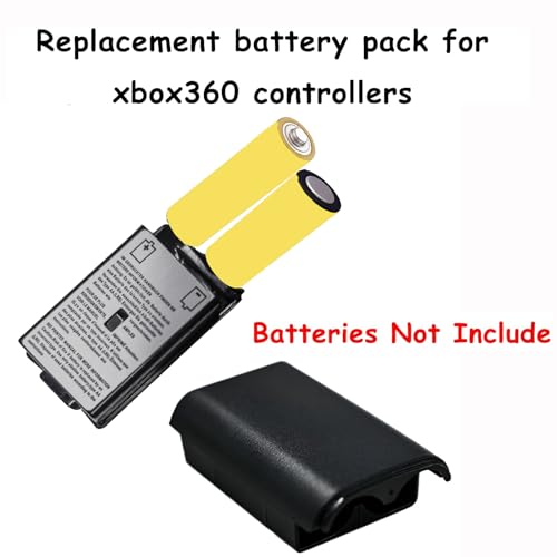 10 Pack Battery Pack Cover for Xbox 360 Wireless Controller Replacement Battery Pack Cover Shell Repair Part Compatible with Xbox 360 Wireless Controller(Black) - size: 10 Pack