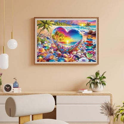 1000 Piece Puzzle for Adults, Difficult and Fun Adult Jigsaw Puzzles 1000 Pieces, Beach Sunset (27.5 x 19.7 Inch)