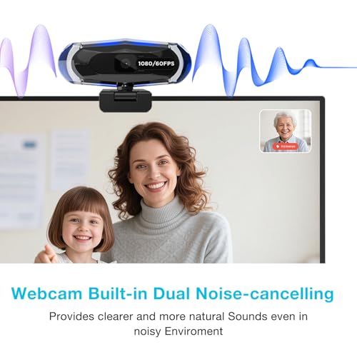 1080P 60FPS Streaming Webcam with Autofocus, Microphone, RGB Light and Tripod, USB Camera for PC/Mac, Plug and Play for Zoom, Skype, YouTube, Online Meetings - style: 1080P+60FPS