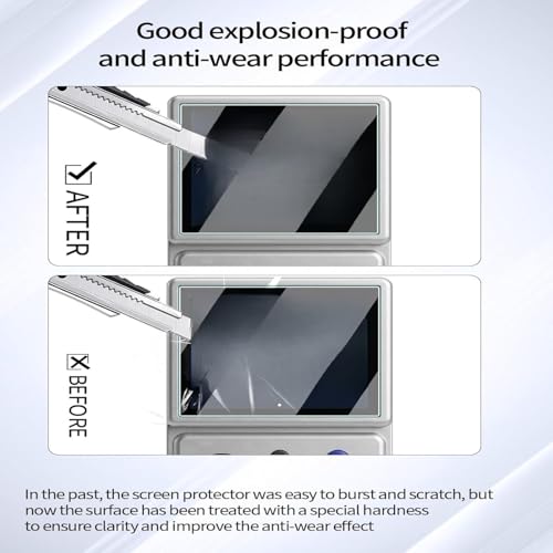 Pidynx Accessories Kit Compatible with Anbernic RG ROTATE, Protective Carrying Pouch & 2Pcs Tempered Glass Screen Protector for 3.5 Inch Handheld Game Console