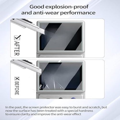 Pidynx Accessories Kit Compatible with Anbernic RG ROTATE, Protective Carrying Pouch & 2Pcs Tempered Glass Screen Protector for 3.5 Inch Handheld Game Console