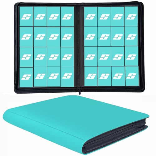 1000+ Pockets Trading Card Binder, 16 Pocket Ringless Side Loading Card Holder Album, Trading Card Album Fit for YuGiOh, MTG, TCG, Game, Sports Cards, Business Cards (Sky Blue) - color: Sky Blue