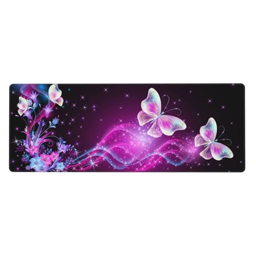 Butterfly Mouse Pad XL Large Mousepad Non Slip Rubber Base Desk Mat for Laptop Computer Gaming 31.5" X 12" - color: Butterfly