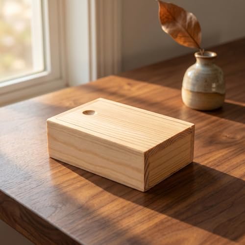 Lurrose Wooden Card Storage Box Trading Card Box Holder Poker Card Collection Box Organizer for Playing Gaming Cards Storage and Collection