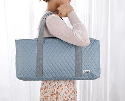 American Mahjong Game Set - Pearl Gray Quilted Soft Bag - 166 White Engraved Tiles, 4 All-in-One Rack/Pushers Complete Western Mah-Jongg, Maj Jongg, Ma Jong Set - color: Mahjong Game Set With Gray Case