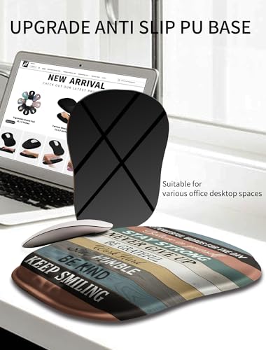 Hokafenle Ergonomic Wrist-Hugging Mouse Pad Wrist Support, U-Shaped Holding Wrist Rest Mousepad for Carpal Tunnel Pain Relief with Cushioned Memory Foam Slope Massage Bulge (10.2x8.3 in,Believe) - color: Believe in Yourself