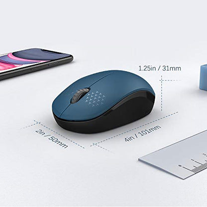 seenda Wireless Mouse, 2.4G Noiseless Mouse with USB Receiver Portable Computer Mice for PC, Tablet, Laptop, Notebook - Blue & Black - color: Blue and Black