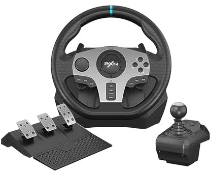 PXN V9 Gaming Racing Wheel pc Steering Wheel With Pedals and Shifter 270/900° Dual-Motor Feedback Driving gaming Racing Wheel for PC,PS4,PS3,Xbox One, Xbox Series X/S,N-Switch