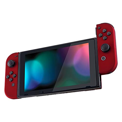 eXtremeRate DIY Replacement Shell Buttons for Nintendo Switch & Switch OLED, Scarlet Red Soft Touch Custom Housing Case with Full Set Button for Joycon Handheld Controller - Console Shell NOT Included - color: Scarlet Red