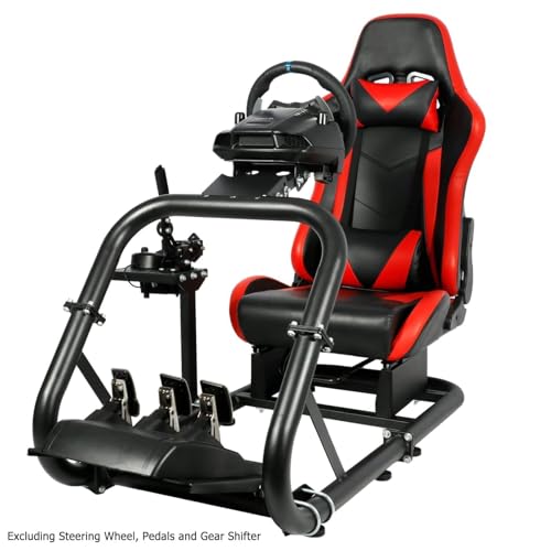 Dardoo G29 Gaming Simulator Cockpit with Real Seat Fit for Logitech G920 G923, for Thrustmaster T300RS, for Fanatec,Direct Drive Sim Racing Cockpit,Without Wheel,Pedal & Handbrake