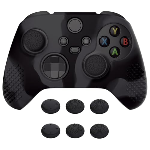 eXtremeRate PlayVital 3D Studded Edition Anti-Slip Silicone Cover Skin for Xbox Series X/S Controller, Rubber Case Protector for Xbox Core Wireless Controller with Thumb Grips - Dark Gray & Black - color: Dark Gray & Black