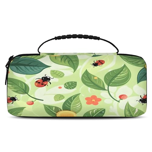 Adornori Carry Case Compatible with Nintendo Switch 2, with 20 Games Cartridges, Portable Travel Carrying Case Pouch for Accessories & Game Cards, Spring Ladybugs - color: Multicolor 16