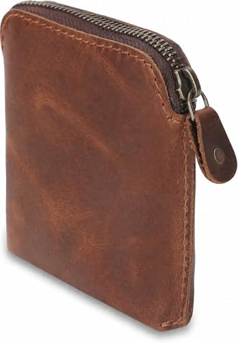 Premium Full Grain Leather Playing Card Case, Zippered Playing Card Holder for Poker Bridge Cards, Durable Leather Card Deck Storage Organizer Travel Card Carrying Pouch Multi Purpose Wallet - color: Tan