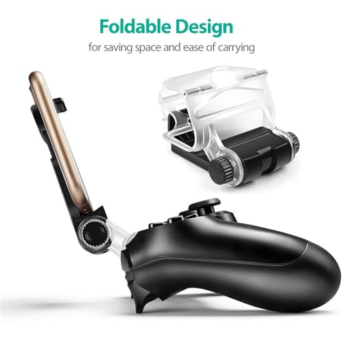 Newcos Game Controller Holder, Joso Angle View Adjustable Android Smart Phone Mount Bracket Storage Holder for Sony PS4 Dualshock 4 Controller Gamepad with OTG Data Cable