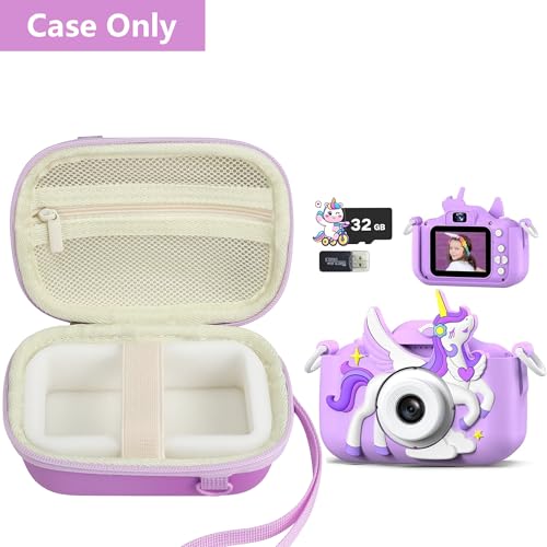 Leayjeen Kids Camera Case for Goopow/Mgaolo Kids Camera-Purple | Fits CIMELR/Seckton/OZMI Kids Toy Cameras and Children Digital Camera,Shockproof Water-Resistant Hard EVA Shell(Case Only) - color: Purple