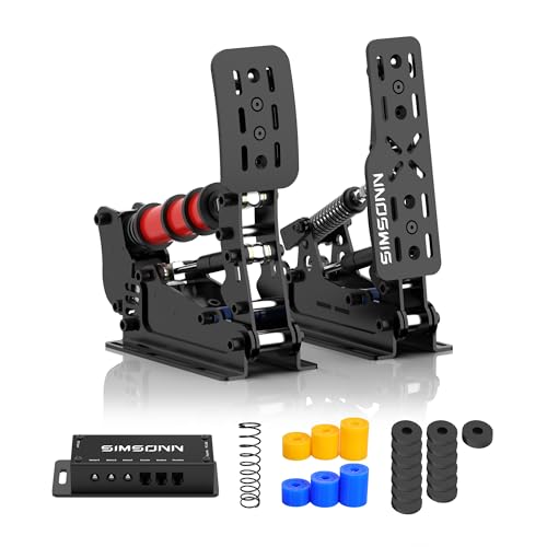 SIMSONN Plus X Racing Simulator Hydraulic Pedals Sim Racing Pedals (Plus X Black P2-H2) - color: Plus X Black P2-H2