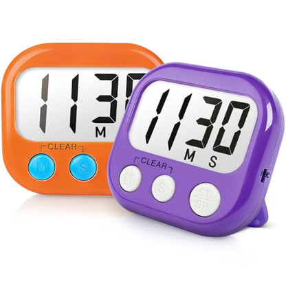 Classroom Timers for Teachers Kids Large Magnetic Digital Timer Teacher Supplies 2 Pack-Orange Purple - color: Orange Purple