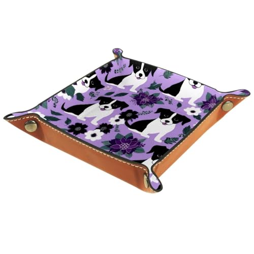 Corgi Purple Flowers Dice Tray Dice Rolling Tray Folding Dice Holder for Dice Games, Like RPG, DND and Other Table Games - color: Multi 8